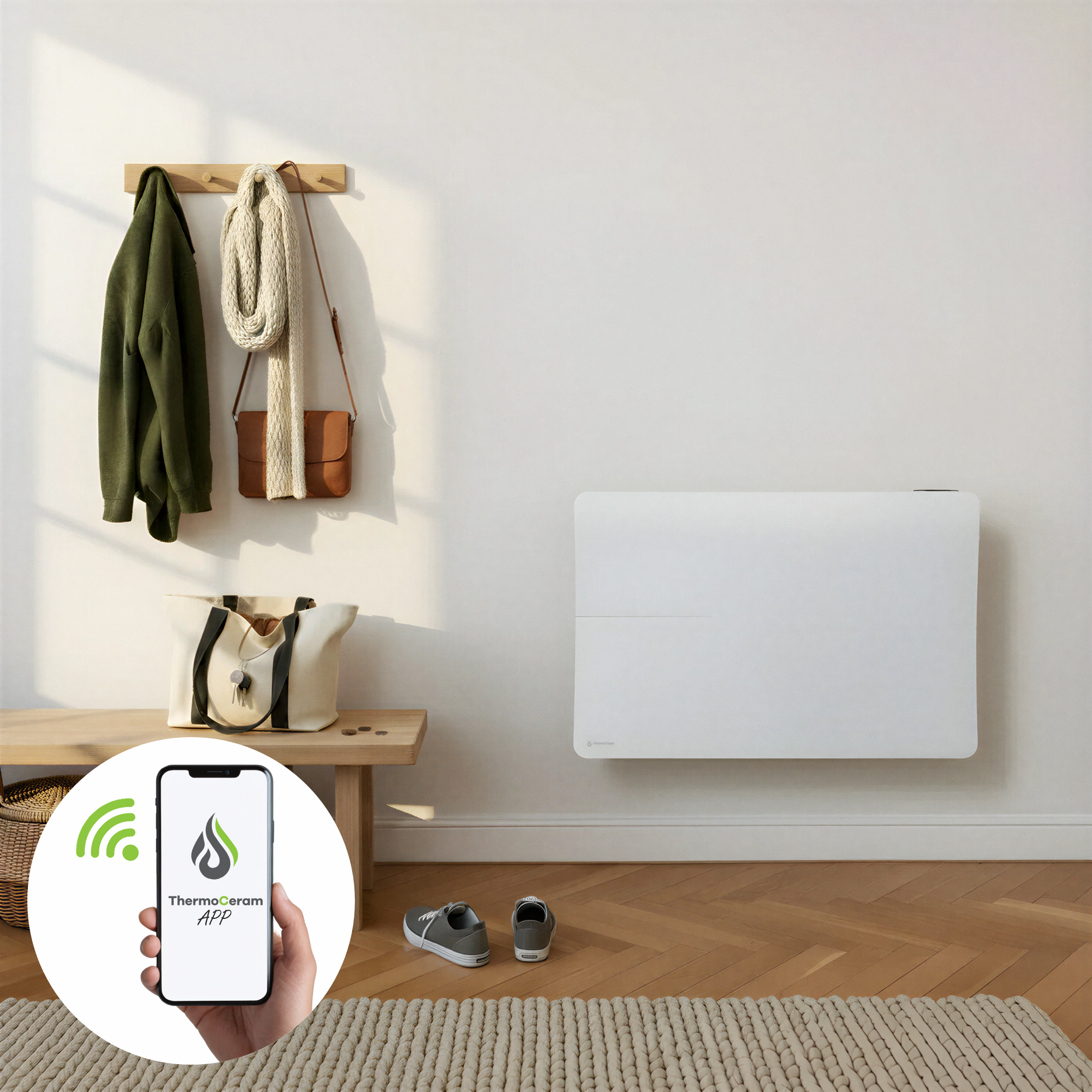 Grzejnik elektryczny WiFi dualny system 2000W Molia