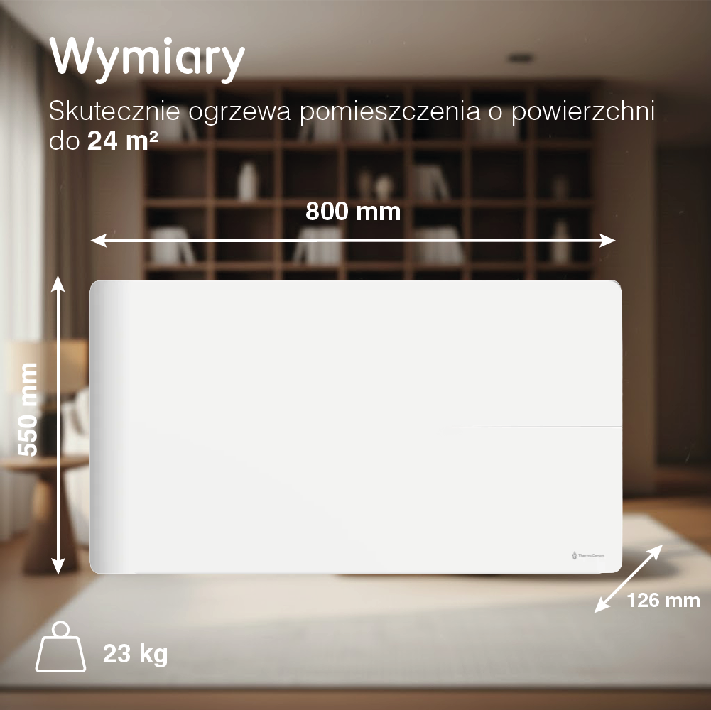 Grzejnik elektryczny WiFi dualny system 2000W Molia