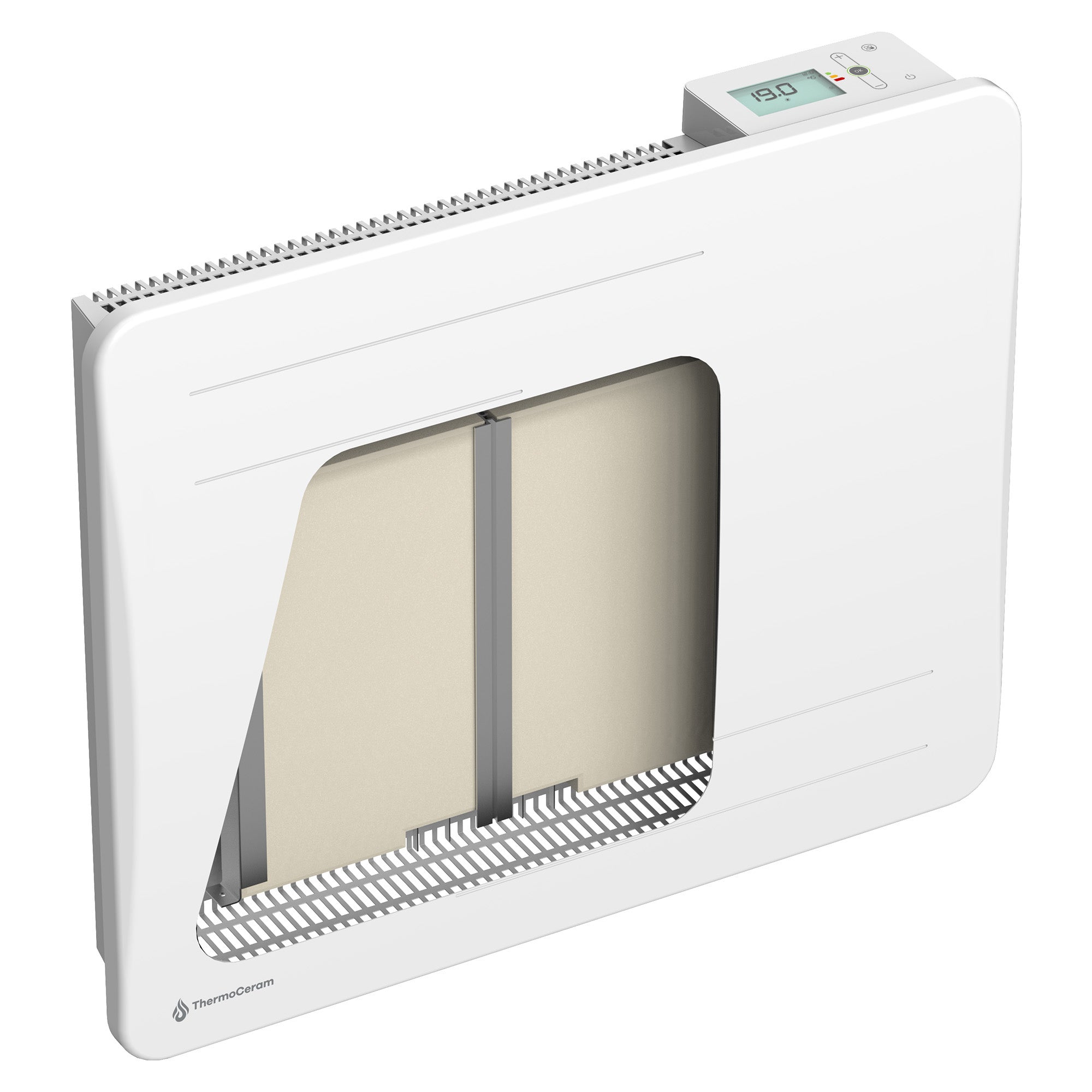 Grzejnik elektryczny Alice 1000 W z suchą bezwładnością ceramiczną, poziomy, biały